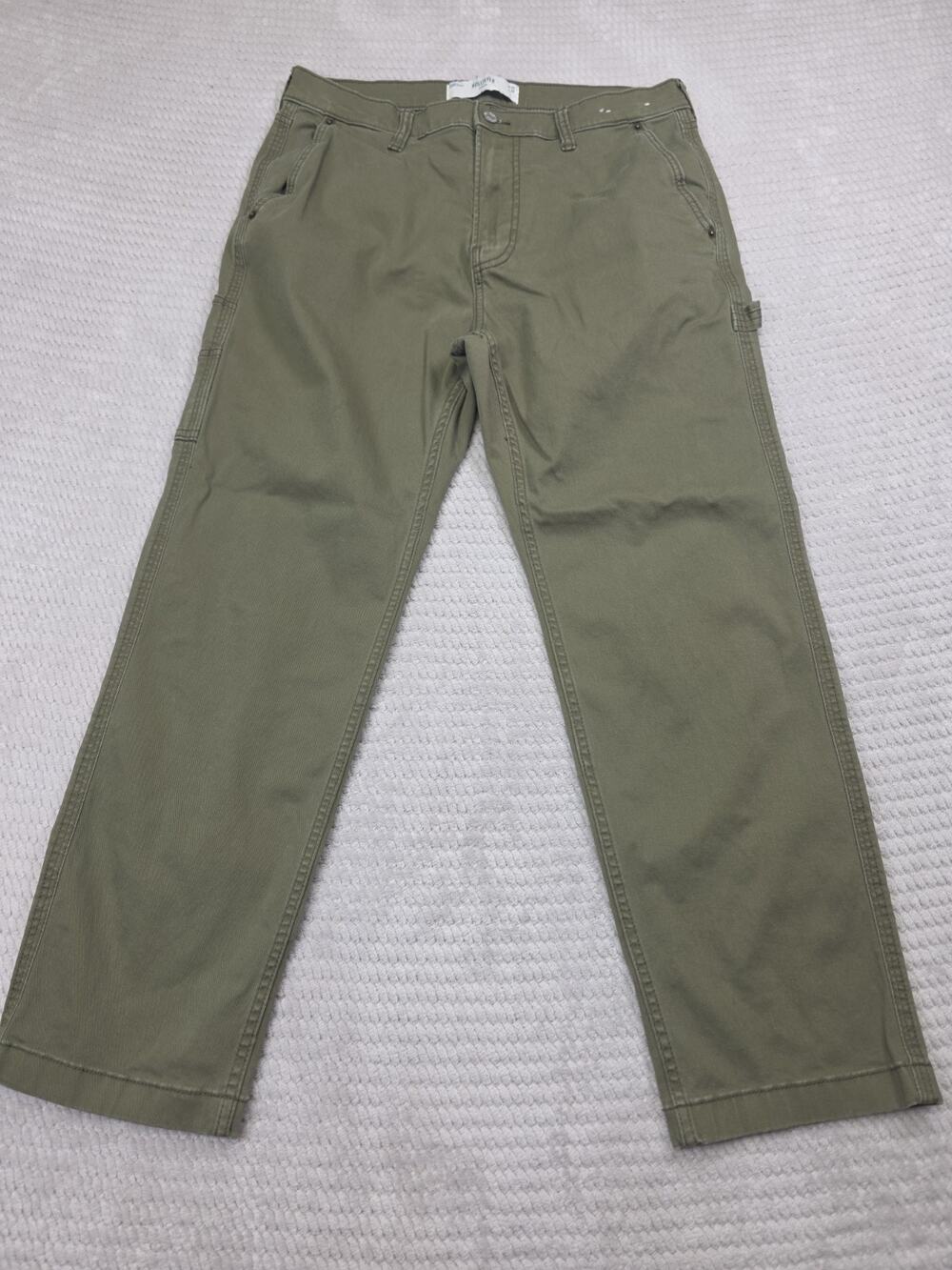 Hollister Jeans Mens 32 X 30 Loose Fit Green Carpenter Pants